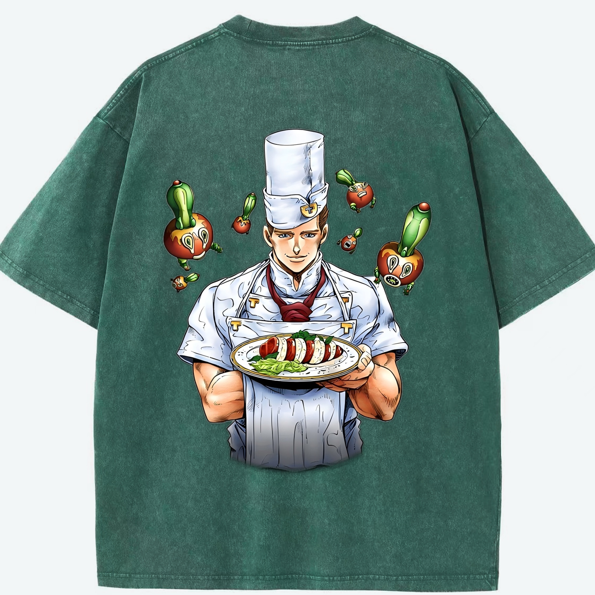 （画像用） ジョジョの奇妙な冒険 Tonio Trussardi JoJo's Bizarre Adventure トニオ?トラッサルディ 綿100% ヴィンテージ風 半袖Tシャツ（背面プリント）